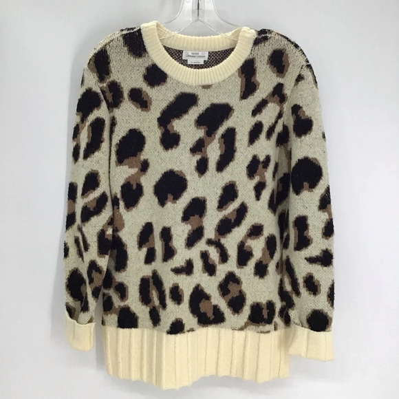 Lovers + Friends Speak-Up Leopard Print Sweater Casual Winter Warm Size XS - Picture 3 of 10